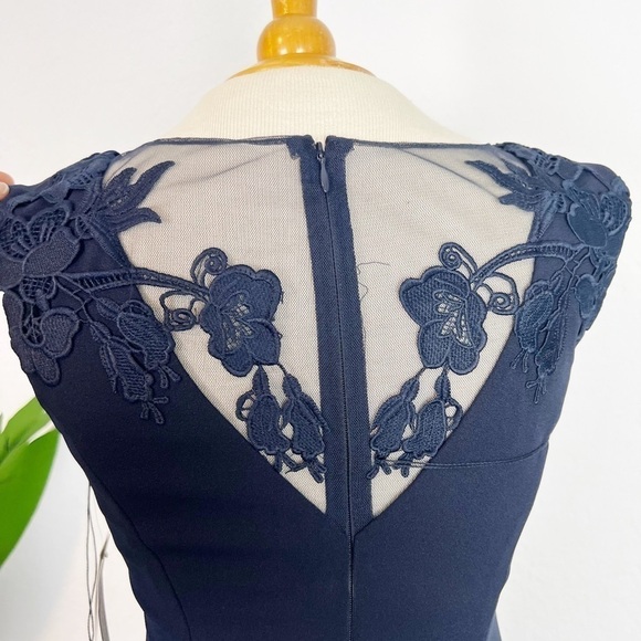 Aidan Mattox Scuba-Crepe Illusion Dress - Picture 7 of 8